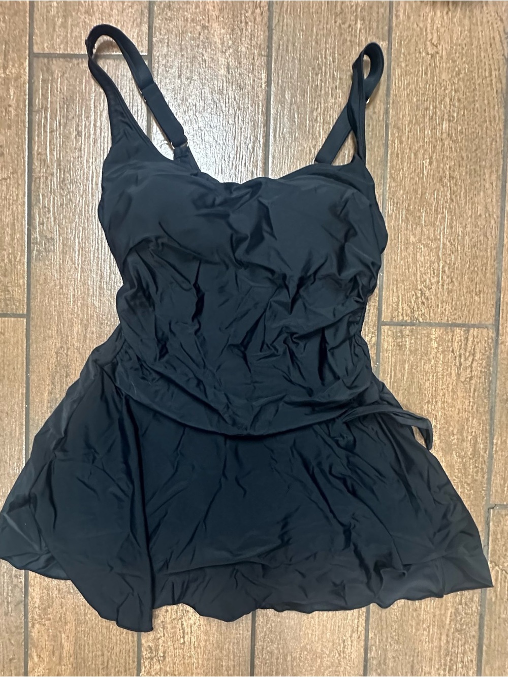 Classic Black Swimdress with Adjustable Straps
